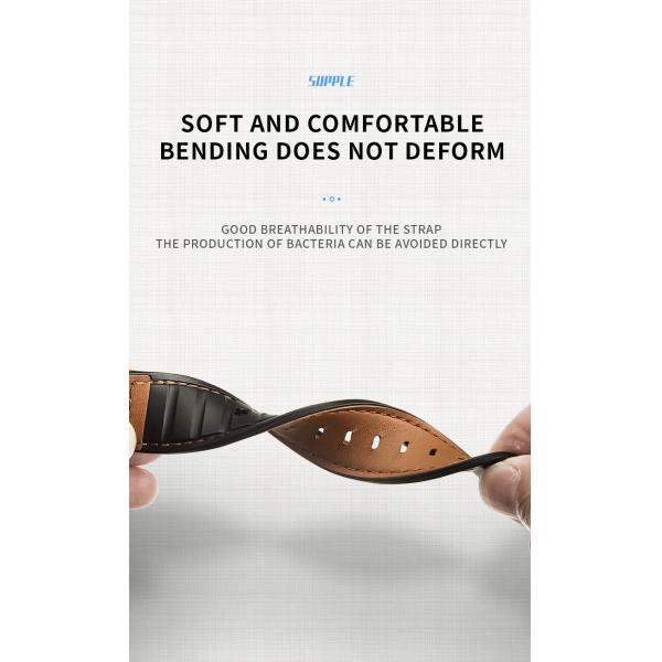 22mm Silicone Leather Watch Strap for iWatch Series 6 5 4 3 2 1 SE Luxury and Durable