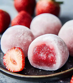 Automatic Encrusting Machine for Strawberry Mochi with Whole Fruit Handling,