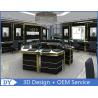 Custom Made Mirror Black Glass Jewelry Display Cases / Retail Jewellery Display Cabinets for sale