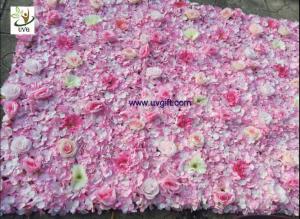 China UVG pink hydrangea wedding flower wall for stage background decoration CHR1148 on sale
