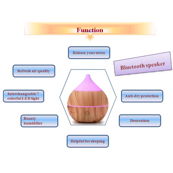 Chestnut Shape Air Mist Oil Wood Grain 200ml Bluetooth Aroma Diffuser