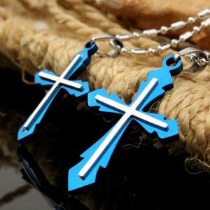 Quality Fashion couples jewelry stainless steel pendant couple necklace cross necklaces for sale