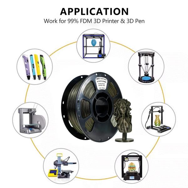 3D Printer Filament Change Star Gold PLA+ Filament 1.75mm Dimensional Accuracy +/- 0.02mm