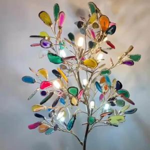 Quality Home Decor Floor Standing LED Decorative Lightings Iron Material Colorful Tree Shape for sale