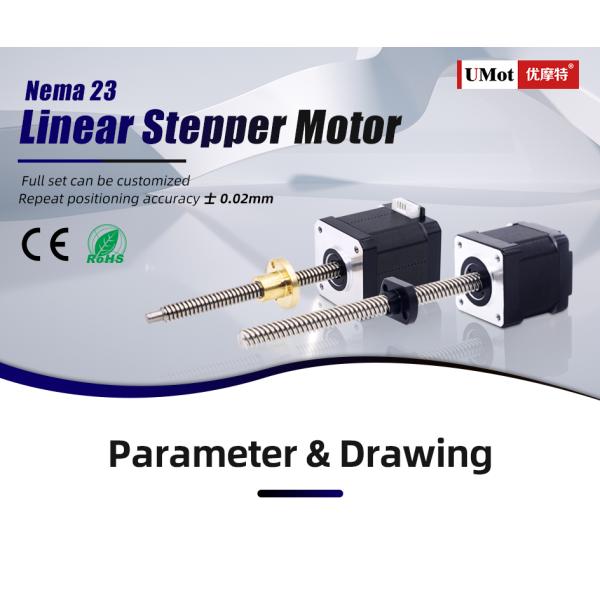 1300/1900mN.m Nema 23 Micro Screw Shaft Linear Stepper Motor With Lead Screw For 3d Printer Length 55/76mm