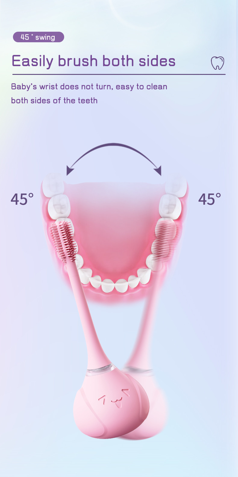 Factory OEM Rechargeable Electric Toothbrush For Children Aged 3-15 With Circular Silicone