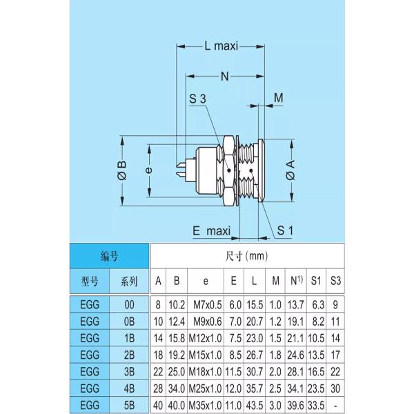 Lemo B Series Connector technical drawing