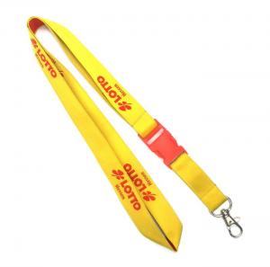 Yellow Name Badge Woven Lanyards , Key Chains Neck Strap Fast Delievely