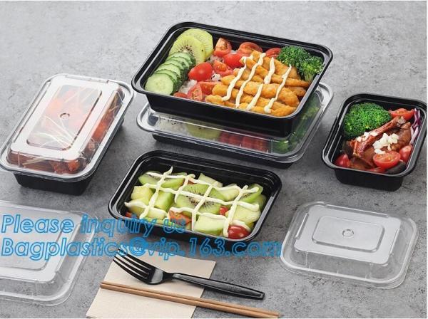 Wholesale 3 Compartment Take away Microwave PP High Quality food container Plastic Prep Meal disposable bento box with l
