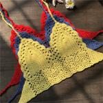 Niris Lingerie New Fashion Knit Crochet Cami Women Bralette Halter Neck Crop