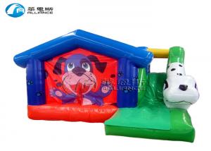 PVC Tarpaulin Puppy Land Bounce House Slide Combo Colorful With Slide