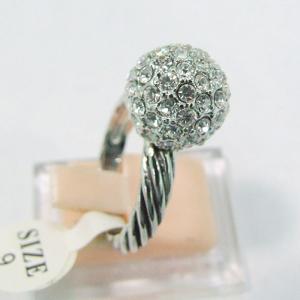 China (R-22) New Style Women's 925 Silver with Bead Cubic Zircon Cable Ring on sale