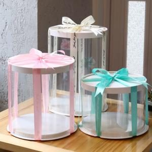 Quality 10 Inch Eco Friendly Plastic Packaging Round Transparent Food Grade PET Cake Boxes for sale