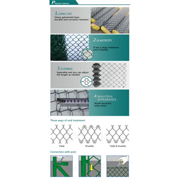 Farm And Field 2mm Chain Link Mesh Fencing Galvanized Power Coated