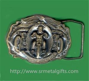 China Custom Antique brass embossed motorcycle design metal men belt buckle, on sale