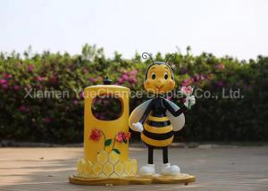 Quality Outdoor Park Dustbin Fiberglass Animal Statues Bee Statue Customized Style for sale