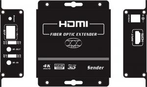 Quality 4K resolution HDMI Extender with bidirectional IR over single core fiber optic fiber for sale