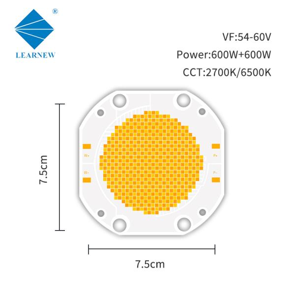 7575 Dual Color Cob Led Chip 600w+600w 54v 60v For Photography Light