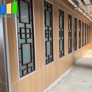 China Acoustic Room Dividers Aluminum Partition Door With Grill Glass Design For Hotel on sale