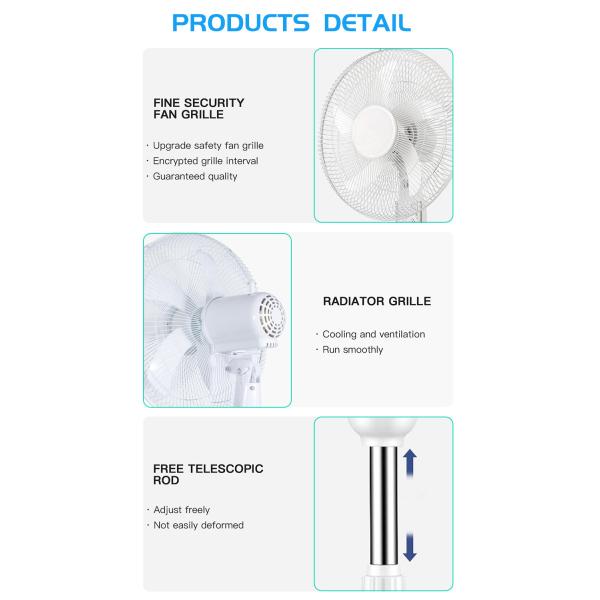 F198 Solar Outdoor Fan 20W Polysilicon Panel 9V 18650 Lithium Battery 18000mAh