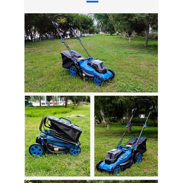 Cordless Push Electric Lawn Mower Foldable With 45L Bagger