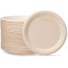 Unbleached Bagasse Kraft Paper Plate Waterproof For Birthday Party for sale