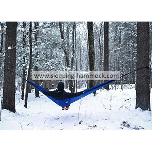 Lightweight Foldable Cool Parachute Nylon Travel Hammock 2 Person 210T Blue Charcoal