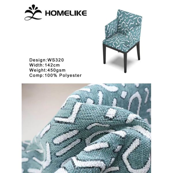 High Quality Plain Jacquard Double Blended Woven Chenille & Boucle for Sofa & Curtain Decoration Upholstery Fabric Home Textile