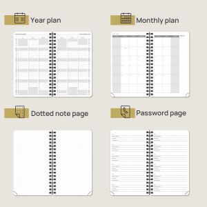 OEM Small Size 6.75x4.25in Daily Weekly Planner 2023 2024 Diary Wire O Binding