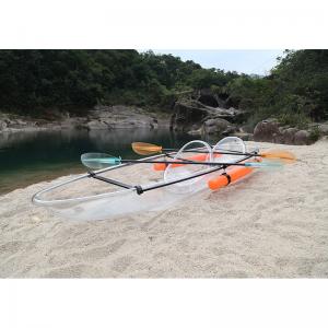 China Clear Ocean Double Fishing Kayak , Plastic Flat Bottom Canoe 450 Pounds Capacity on sale