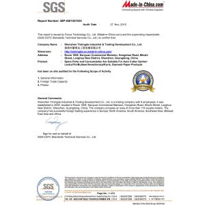 Shenzhen Yimingda Industrial & Trading Development Co., Limited Certifications