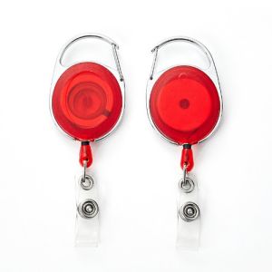 Transparent Retractable Reel Badge Holder With Vinyl Strap Safety Promotional