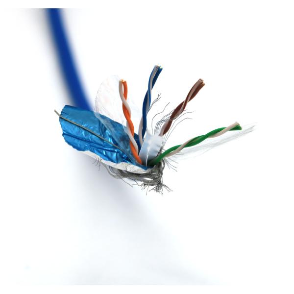 SFTP cat6 0.58mm cat6 networking cable BC CCU DC Light blue PVC UL / ROHS