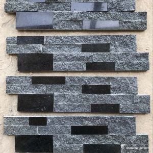 China Natural stone , Natural Black Granite Wall Stone Cladding Ledge Stone on sale