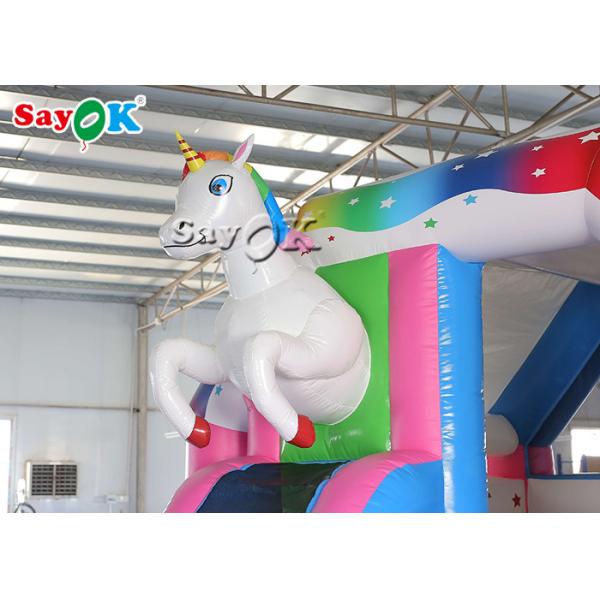 4.9x3.9x3.3 Pink Unicorn Inflatable Bounce Jumping House For Child