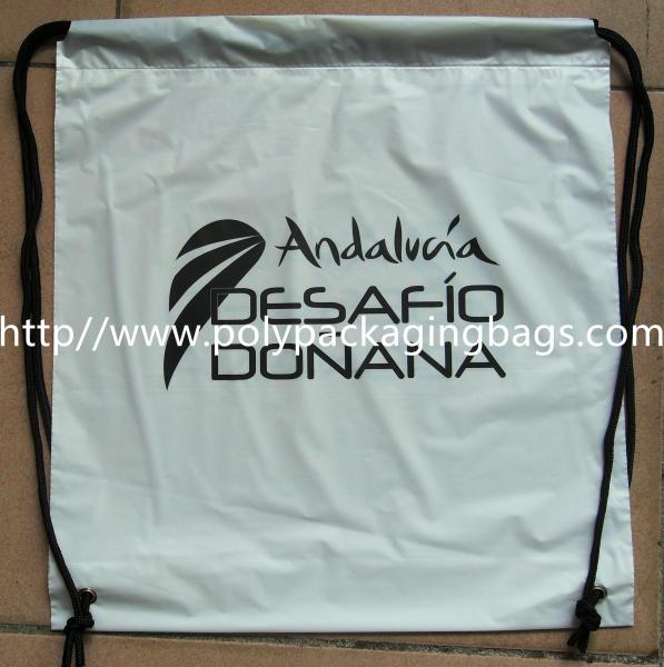 Frosted CPE Plain Plastic Drawstring Backpack with Double Shoulders