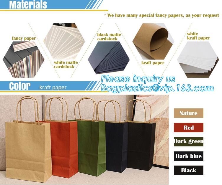 Custom Logo Printed New Style White Kraft Paper Bag With Twisted Handle,recyclable twist handle printed shopping brown k