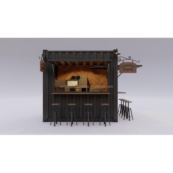 Galvanized Steel Square Tubes Mini Popup Shop Mobile Container Coffee Bar Houses 10ft Container with 50mm Wall and 75mm Wall