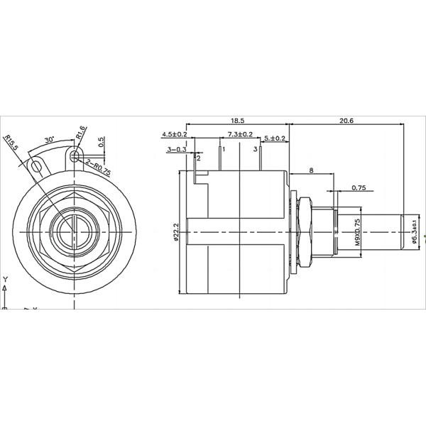 Multi Turn Precision Potentiometer 534-1-1K 534-1-2K 534-1-5K