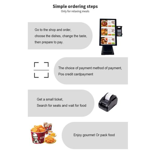 15.6 24 27 Inch Automatic Payment Terminal Touch Kiosks With Printer And Pos Bracket For Counter
