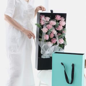 Quality Rectangle Gift Florist Cardboard Boxes Paperboard Carton Rose Packaging Display for sale