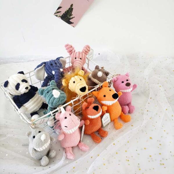 Kawaii Big Teeth Mini Plush Keychain Toys Various Color 28 * 40 * 55CM