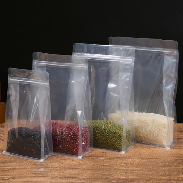 Wholesale Smell Proof Plastic Square Bottom Side Gusset Zipper Pouch Bags for Food Storage