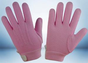 Quality Dyed Colors Cotton Work Gloves Magic Tape On Wrist 145gsm Fabric Weight for sale