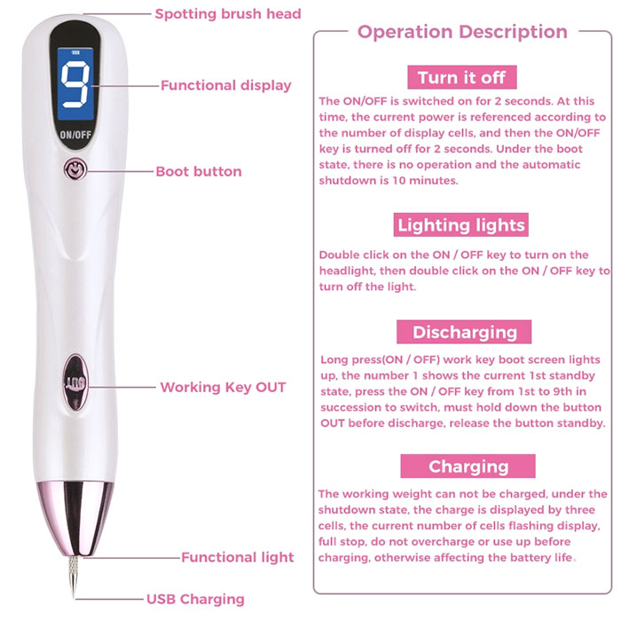 Multifunctional Mole Removal Pen Laser Dark Spot Removal Pen Skin Rejuvenation