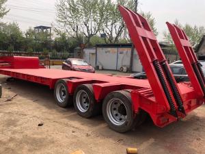 Quality Gooseneck Lowboy Low Bed Truck Trailer Used Flatbed Trailer 3 Axle 40T 50T for sale
