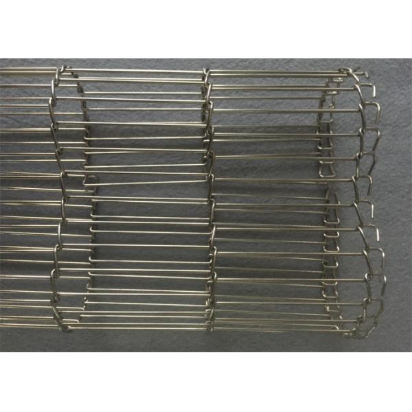 CE SGS Pass SS304 Flat Flex Mesh Belt For Steamed Bread Oven , Long Life