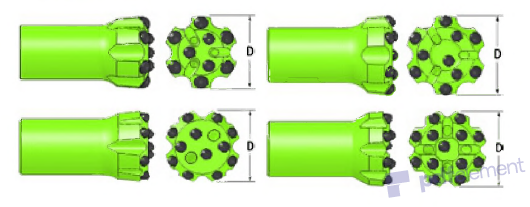 R38 Threaded Drill Bits 89mm Retrac Body For Drifting / Tunneling Hardened Steel