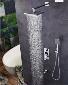 China Digital Display Shower Head And Faucet , 8.5*10.5cm Size Shower Head And Handle Set on sale