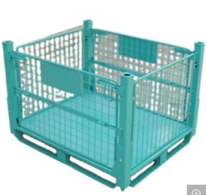 Quality Powder Coated Steel Stillage Pallet Cage 800mm Depth Foldable for sale